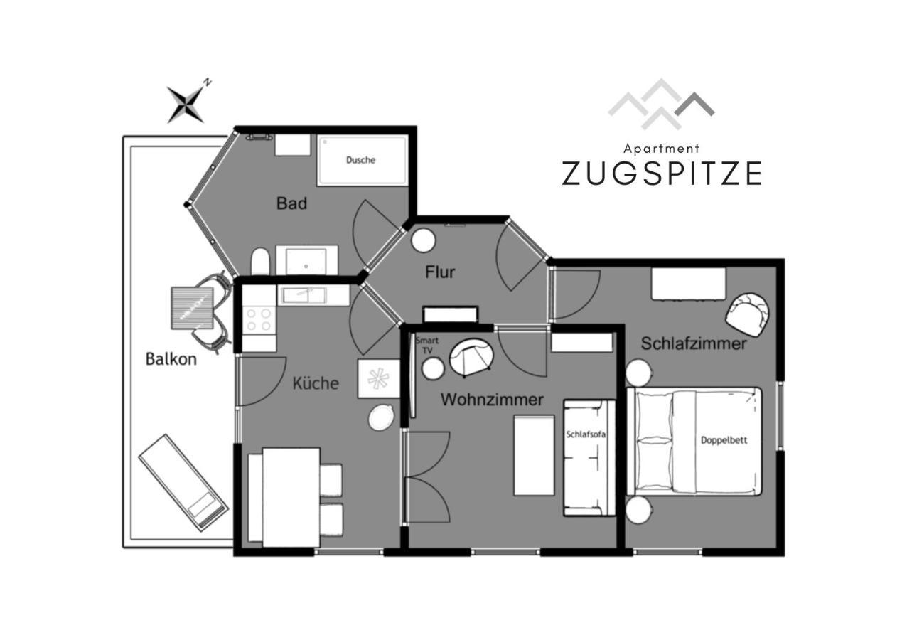 Das Bergquartier - Ferienwohnung Zugspitze اوبيرو المظهر الخارجي الصورة